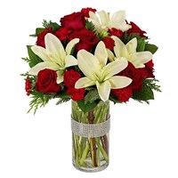 Dazzling Holiday Rose & Lilies Bouquet (BF364-11KL)